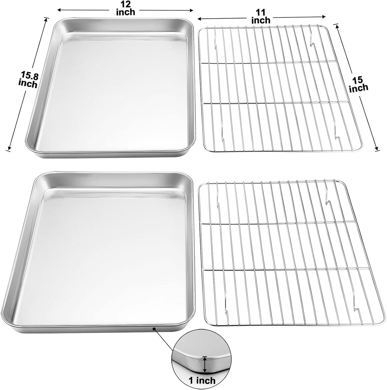 Stainless Steel and Aluminum Baking Sheet Set with Racks