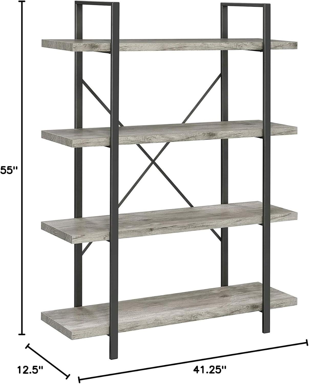 55" Cole 4 Shelf Bookcase with Frame - Coaster