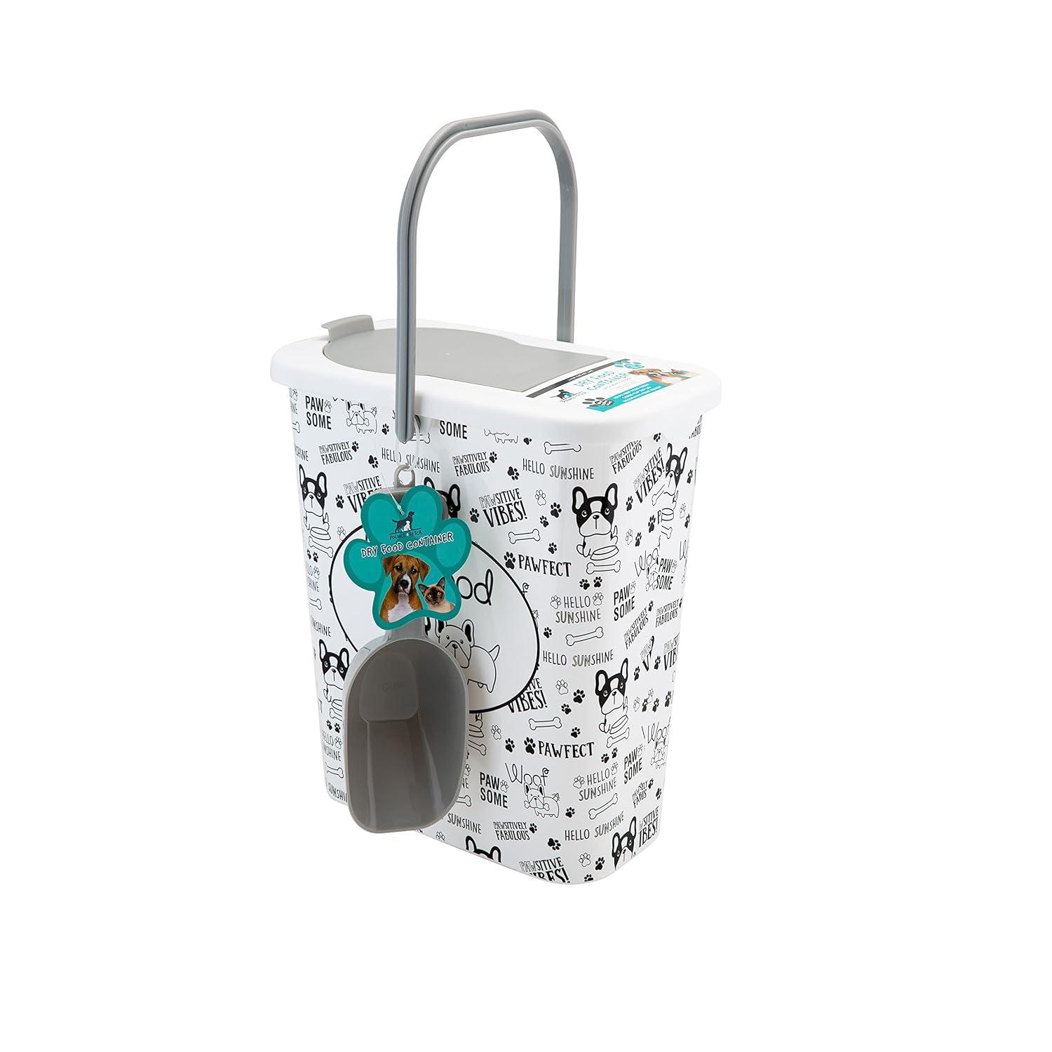 Pounce + Fetch 3 Gallon Plastic Dry Food Container with Scooper