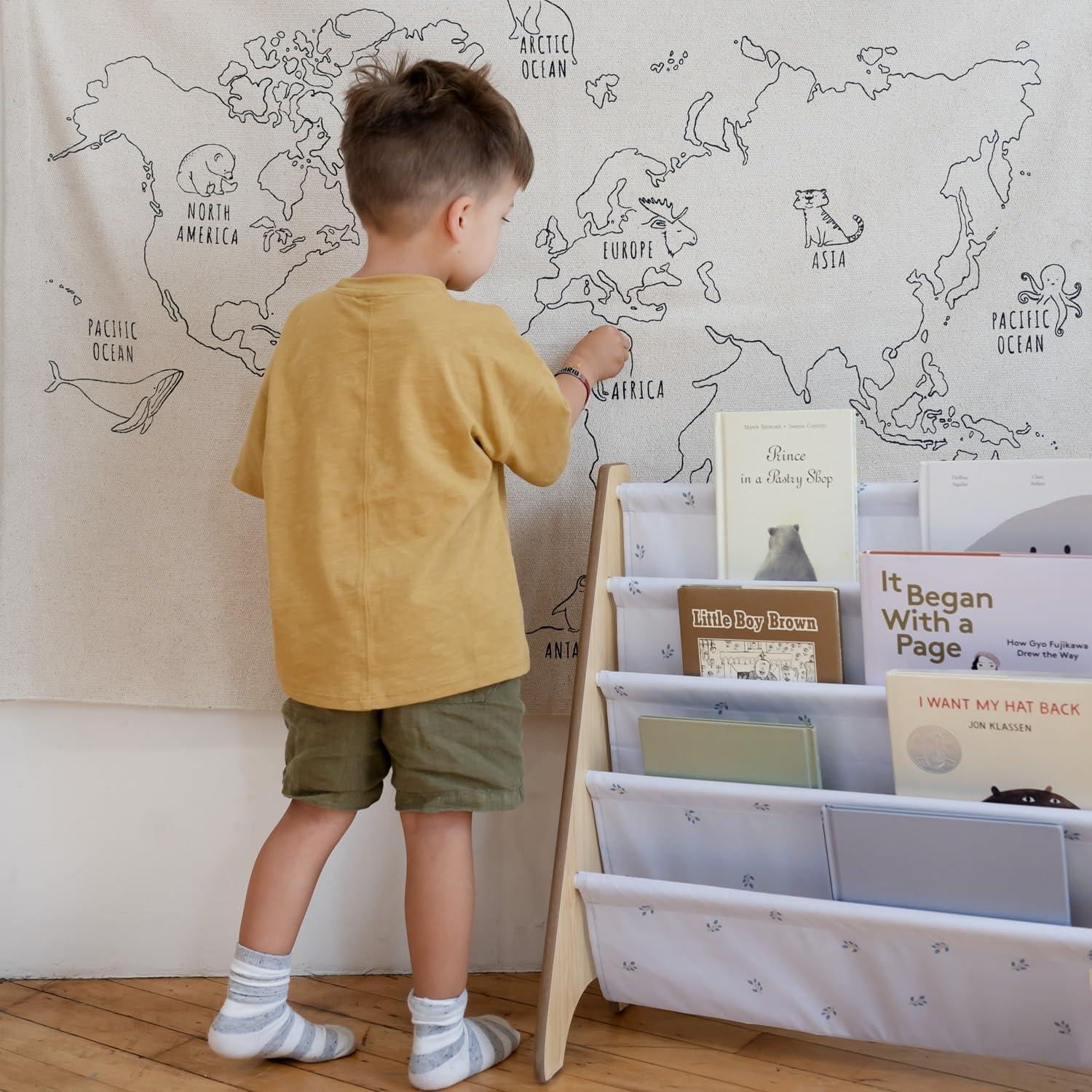 3 Sprouts URKS 3 Sprouts - Book Shelf - Kids Book Rack Organizer  - Baby Room Bookcase