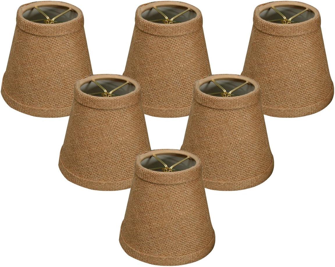 5" Hardback Empire Chandelier Lamp Shades Set of 6 Burlap