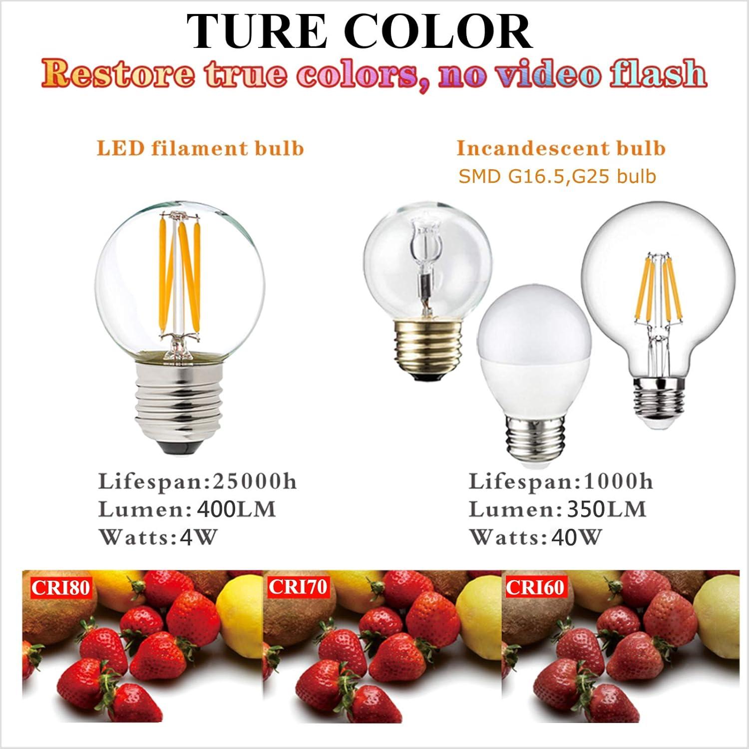 Dimmable White LED Edison Globe Bulbs 6-Pack