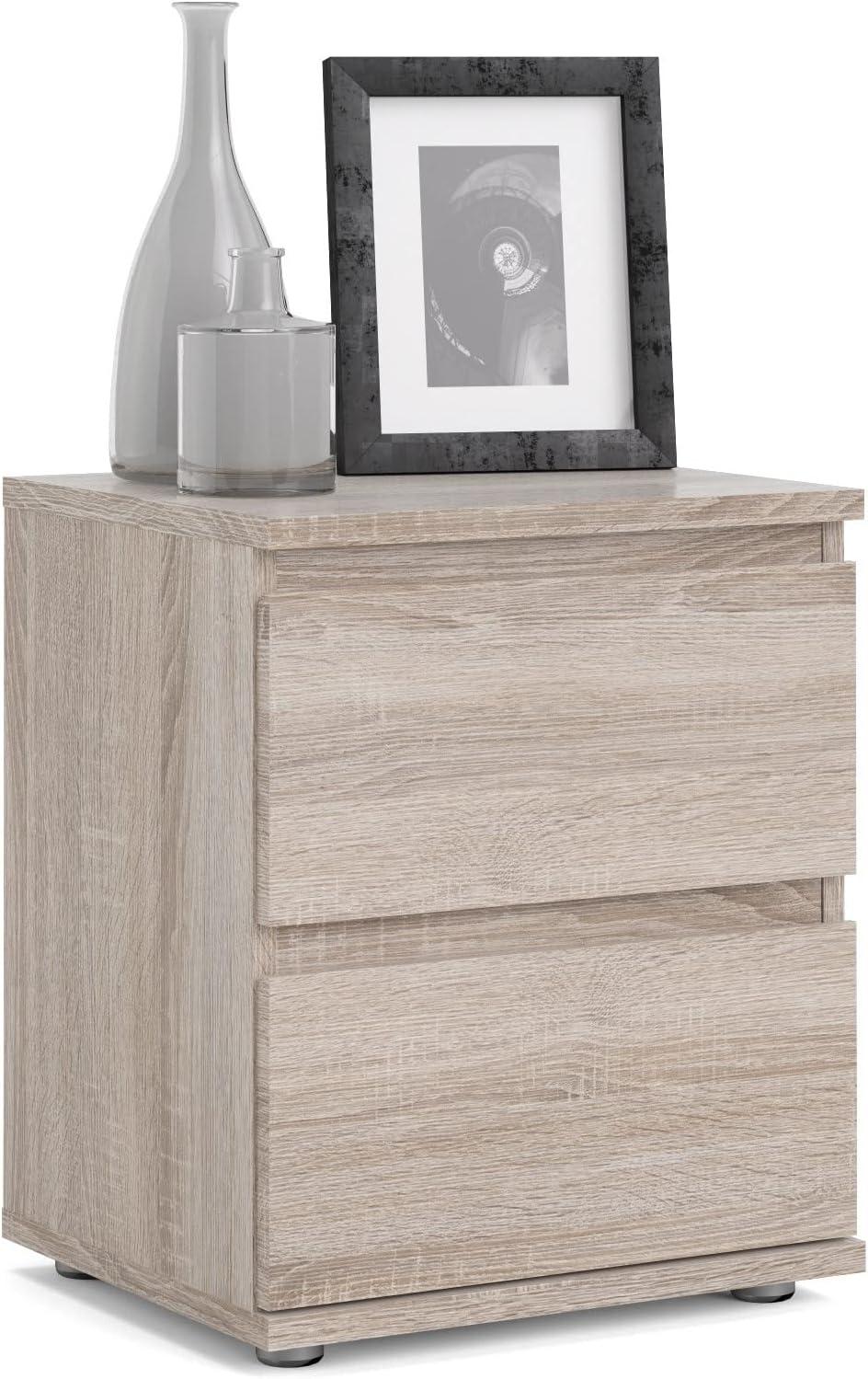 Tvilum Aurora 2 Drawer Bedroom Nightstand for Adults, Truffle