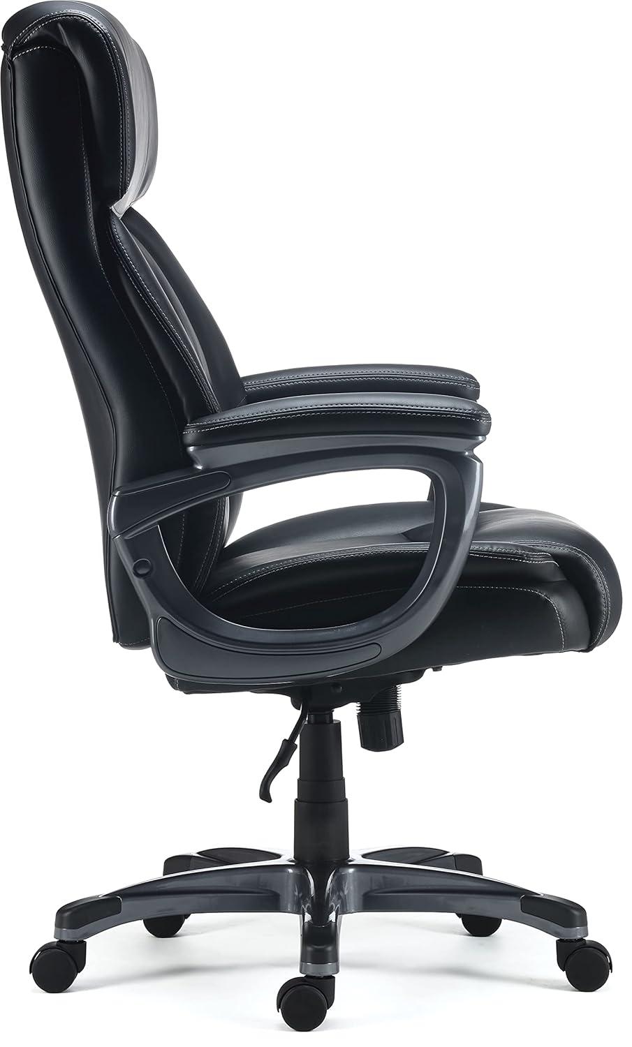 Black Bonded Leather Big & Tall Executive Office Chair