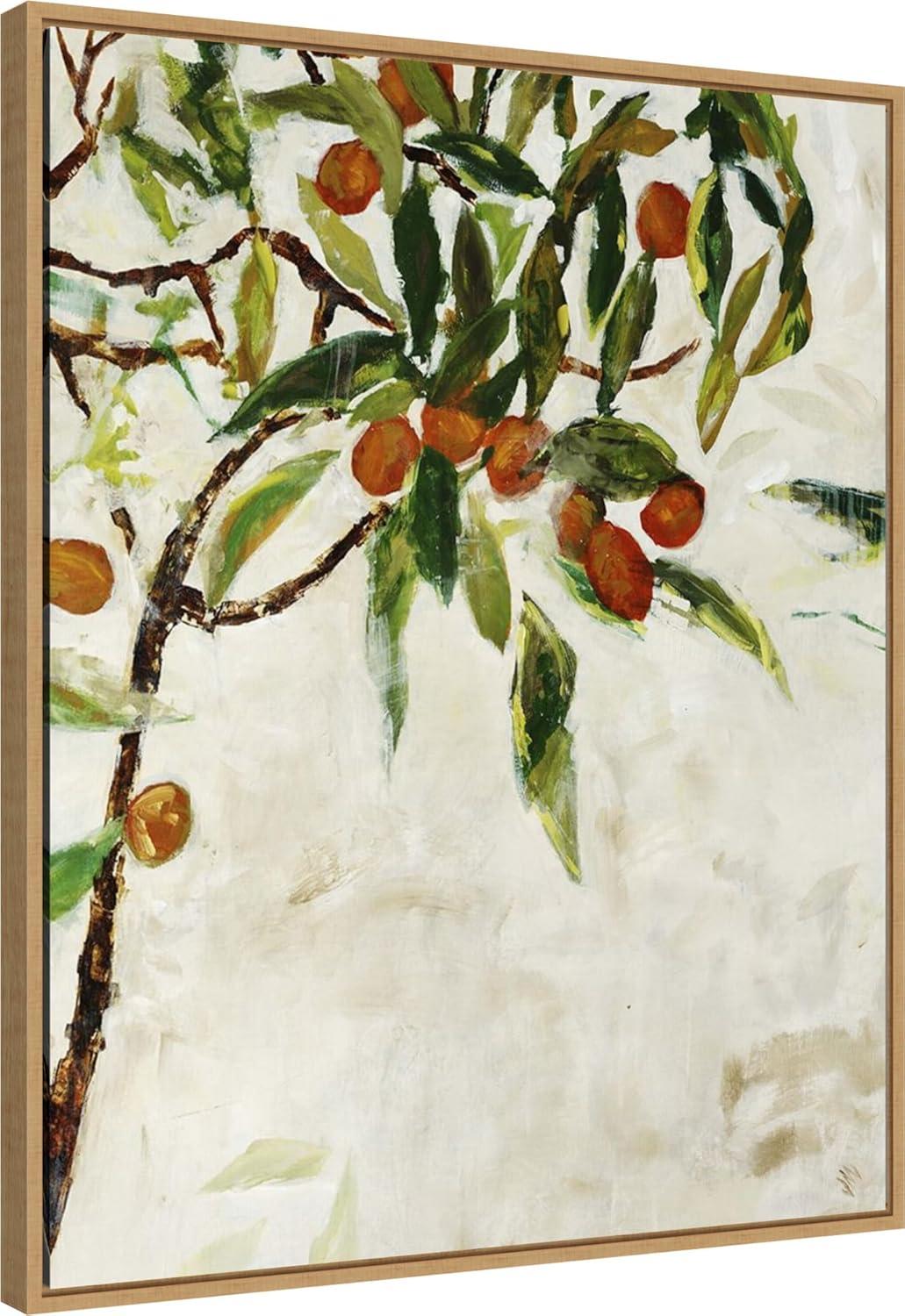 23" x 28" Kumquat Tree by Jodi Maas Framed Canvas Wall Art Print - Amanti Art: Large Lithograph, Modern Kitchen Decor