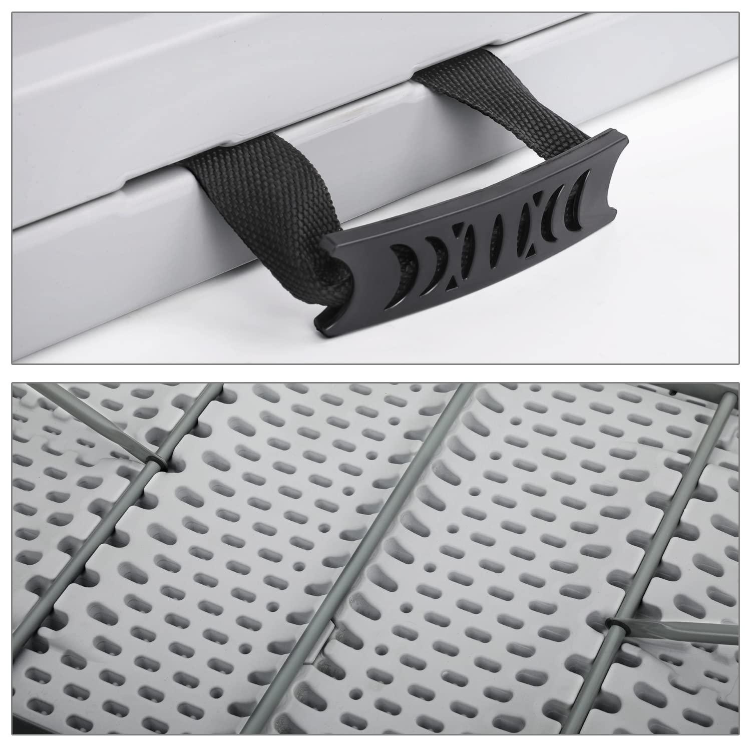 Plastic Folding Card Table, Indoor Outdoor Portable Picnic Table with Carrying Handle for Camping