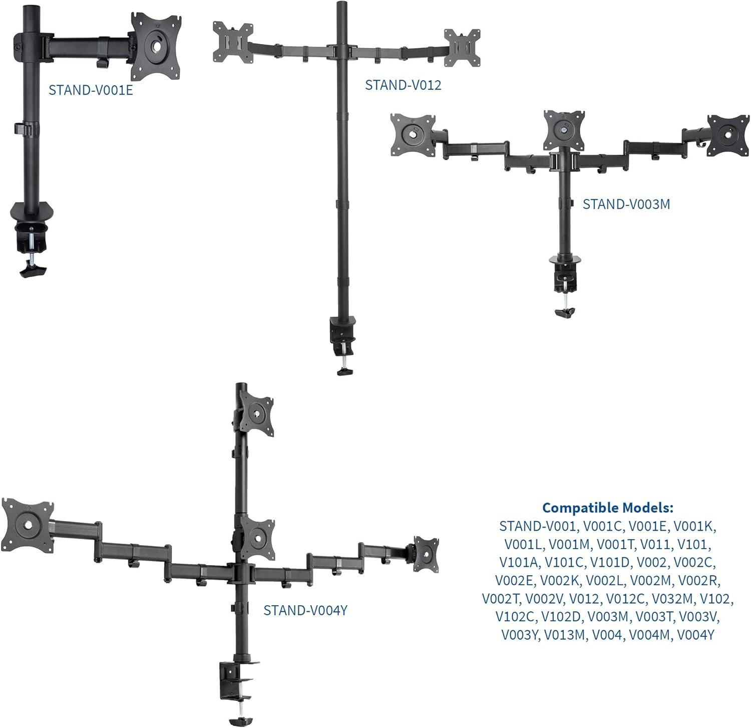 Black Adjustable Steel Single Monitor Arm with Riser