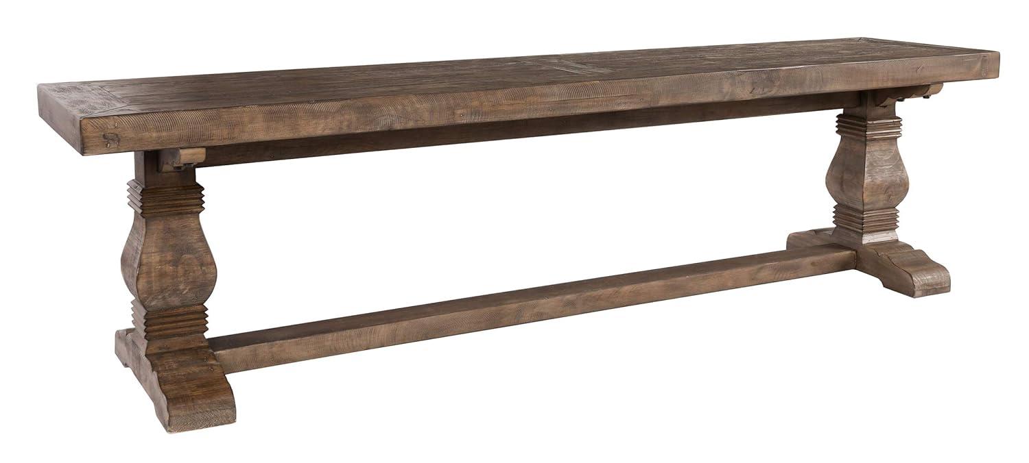 Quincy Rustic Reclaimed Pine Pedestal Base 66" Bench