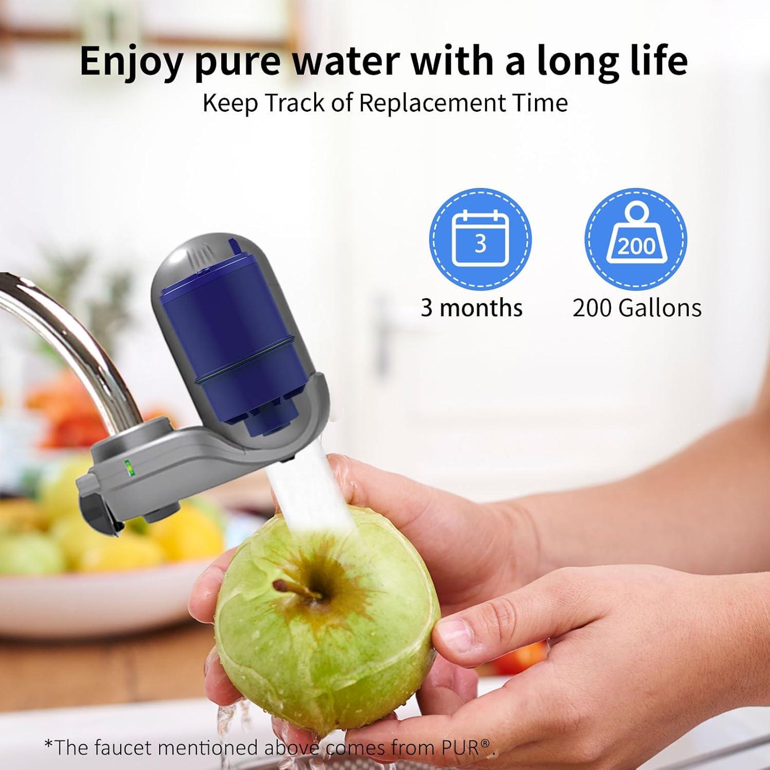 Brightify 6 Packs Water Faucet Replacements for Pur Filter RF-3375, RF-9999, Faucet Water Filter Replacements for FM-2500, FM-3700, FM-2000B, PFM150W, PFM350V, PFM400H, FM 3333B, Pur-0A1, Blue