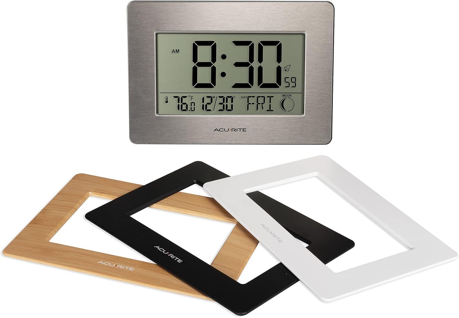 Wireless Digital Wall/Tabletop Clock with Interchangeable Frames