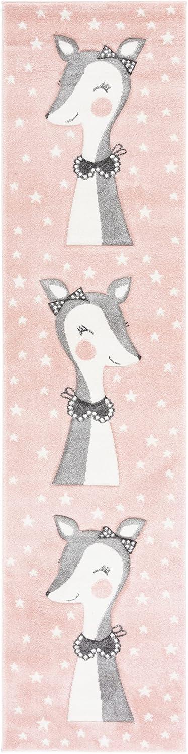 Carousel Kids CRK191 Power Loomed Runner Rug - Pink/Ivory - 2'3"x6' - Safavieh.