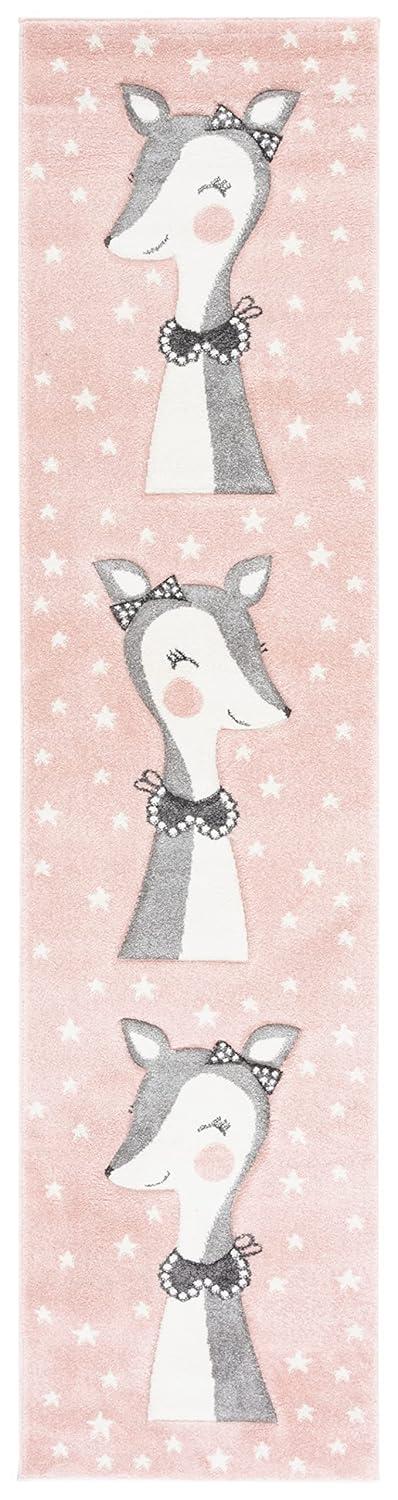 Carousel Kids CRK191 Power Loomed Runner Rug - Pink/Ivory - 2'3"x6' - Safavieh.