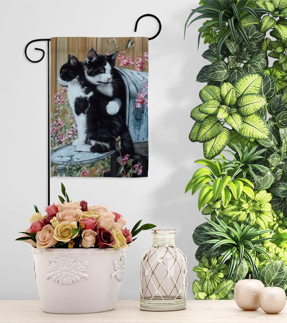 Breeze Decor 60079 Pets Tuxedo Cat 2-Sided Impression Garden Flag - 13 x 18.5 in.