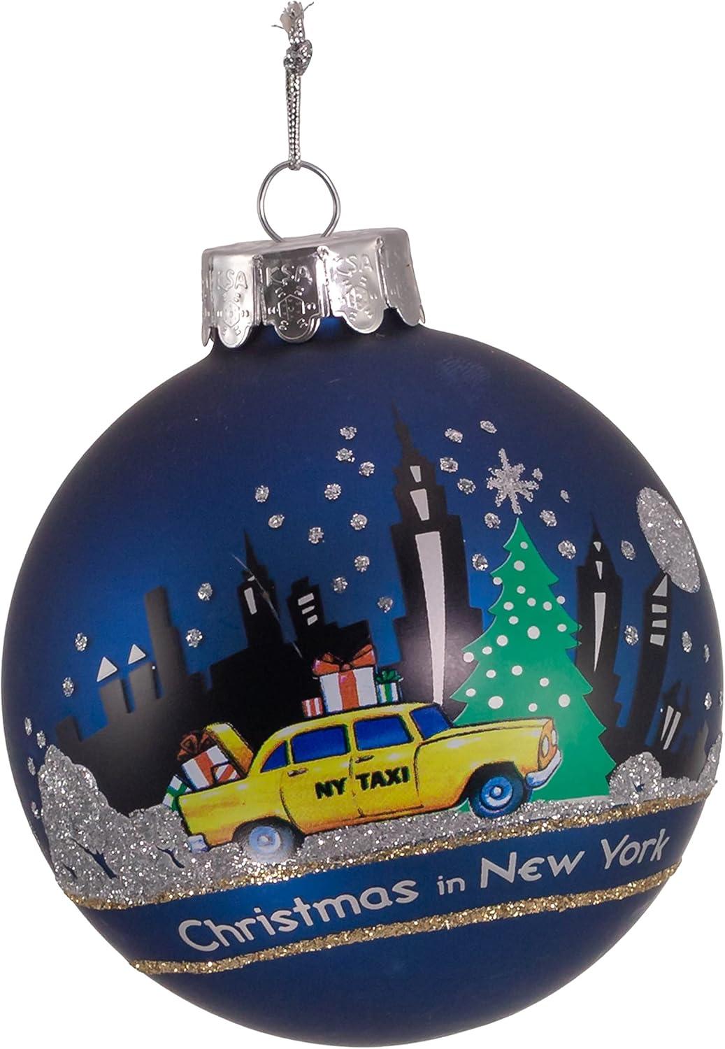 Kurt Adler New York Glass Ball Ornament, 80mm