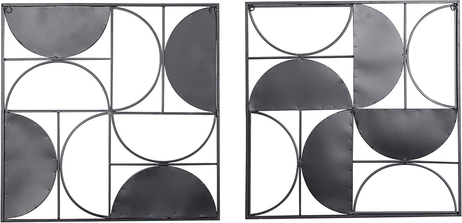 DecMode Brown Metal Contemporary Wall Decor, Set of 2