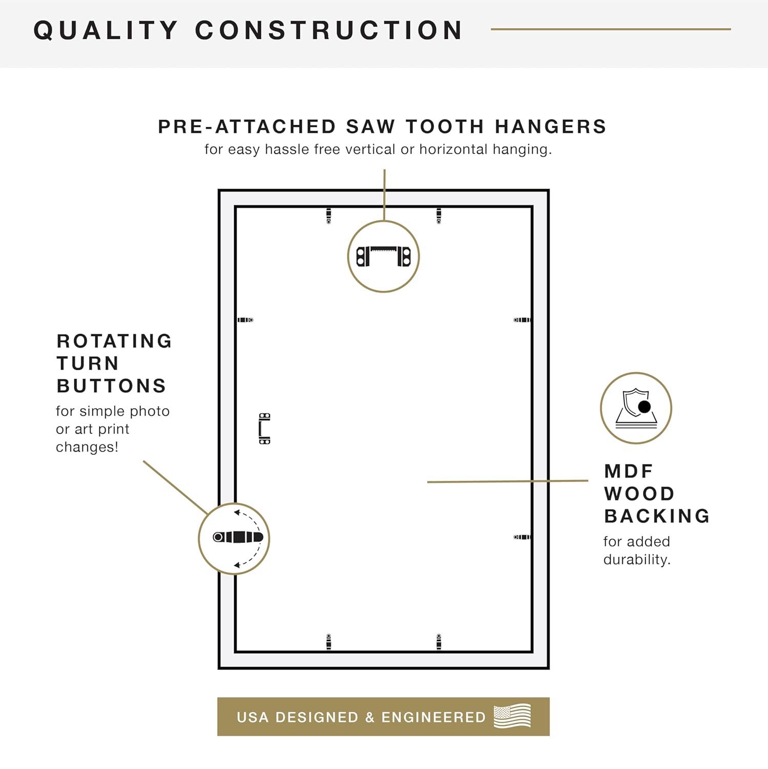 MCS Studio Gallery 16x24 Poster Frame Natural Woodgrain, Vertical & Horizontal Wall Hanging Large Picture Frame for Photos, Posters & Art Prints (1-Pack)