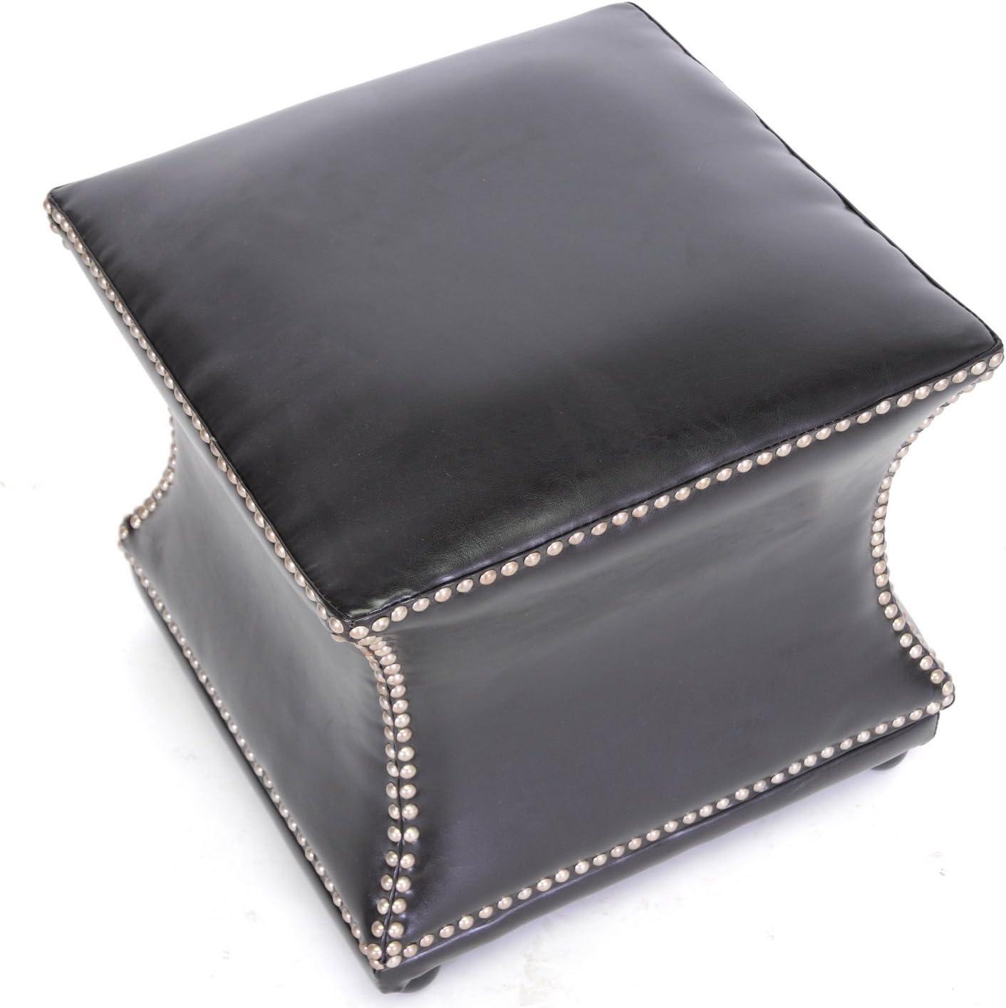 Ellastone Modern Leather Ottoman Dark Brown - Baxton Studio: Square Footstool, Faux Upholstered, No Assembly
