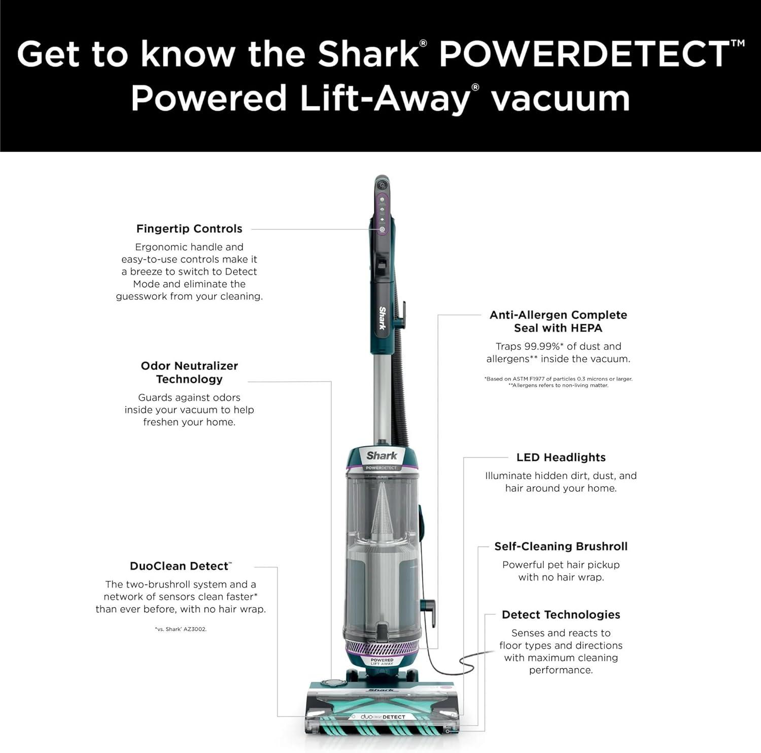 Shark ® POWERDETECT Upright Vacuum with DuoClean Detect Technology