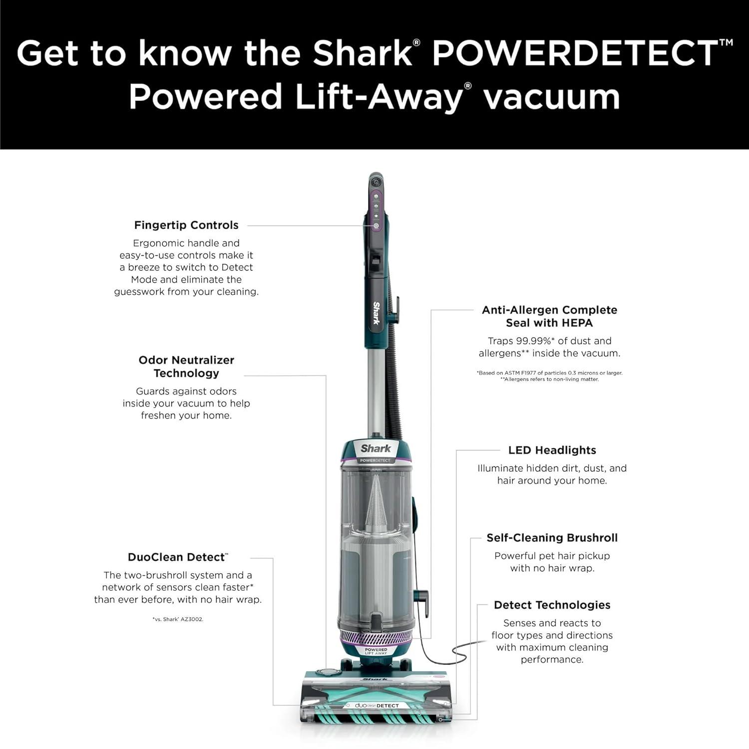 Shark ® POWERDETECT Upright Vacuum with DuoClean Detect Technology