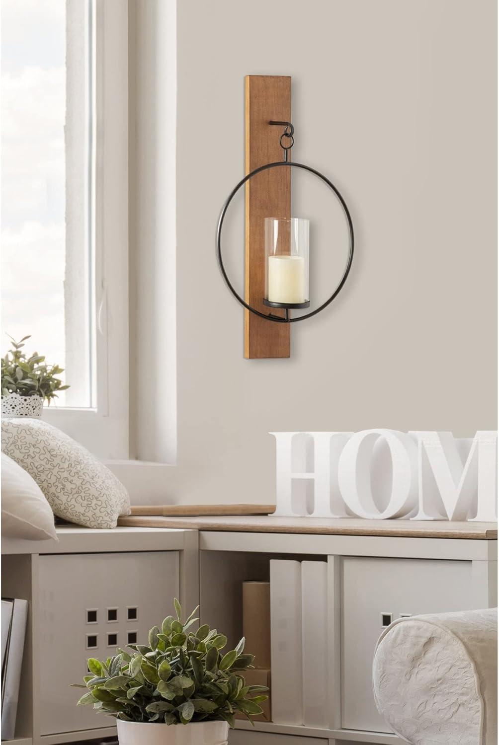 Kate and Laurel Maxfield Wood and Metal Wall Sconce