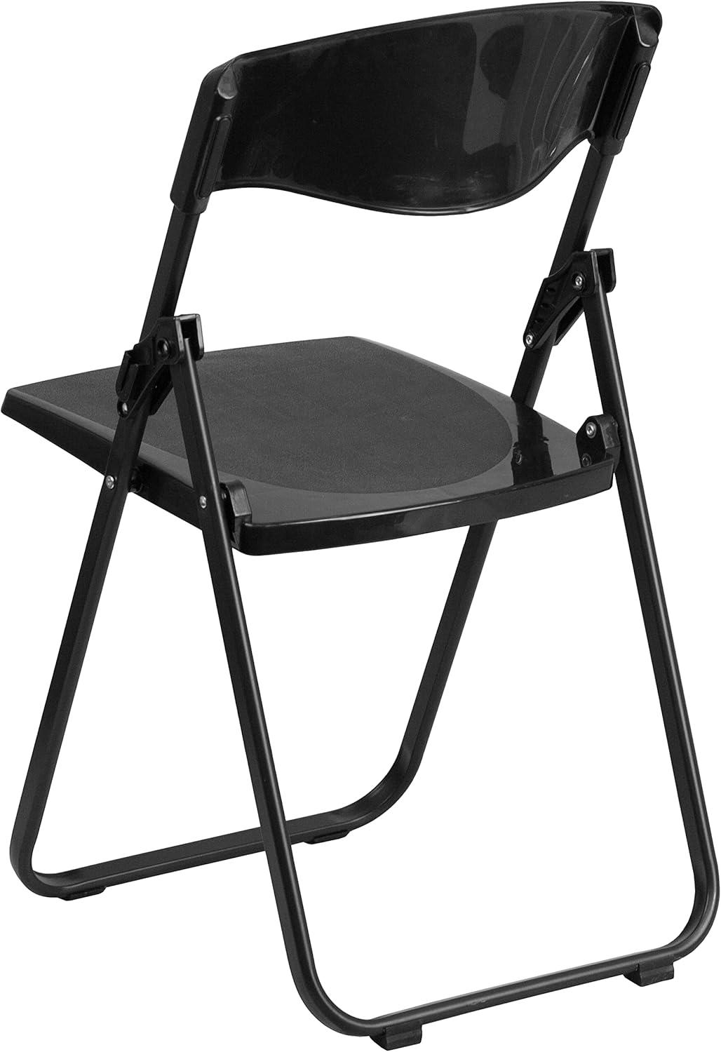 Flash Furniture 2 Pack HERCULES Series 500 lb. Capacity Heavy Duty Plastic Folding Chair with Built-in Ganging Brackets