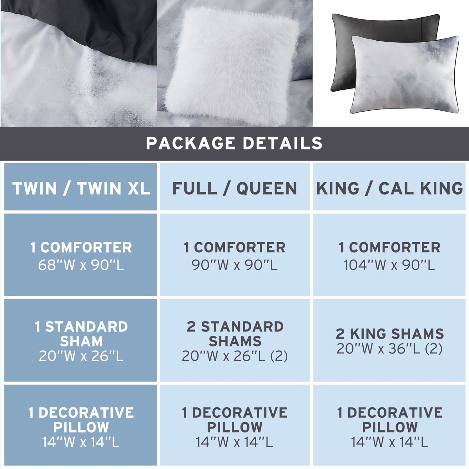 Cassiopeia Watercolor Tie Dye Printed Comforter Set with Throw Pillow