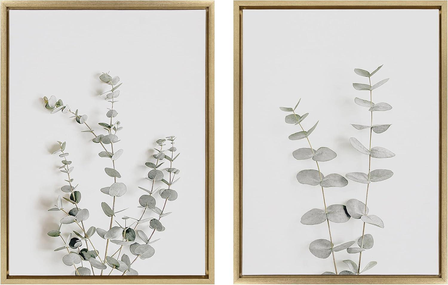 (Set of 2) 18" x 24" Sylvie Neutral Botanical Print No 3 and 4 Framed Canvas - Kate & Laurel All Things Decor