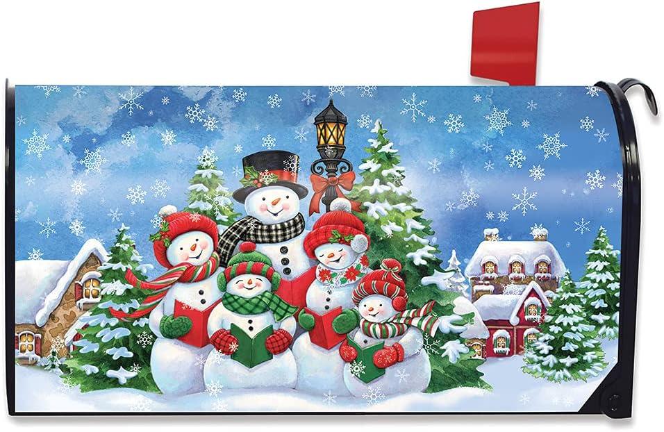 Briarwood Lane Caroling Snowmen Christmas Magnetic Mailbox Cover Welcome Standard