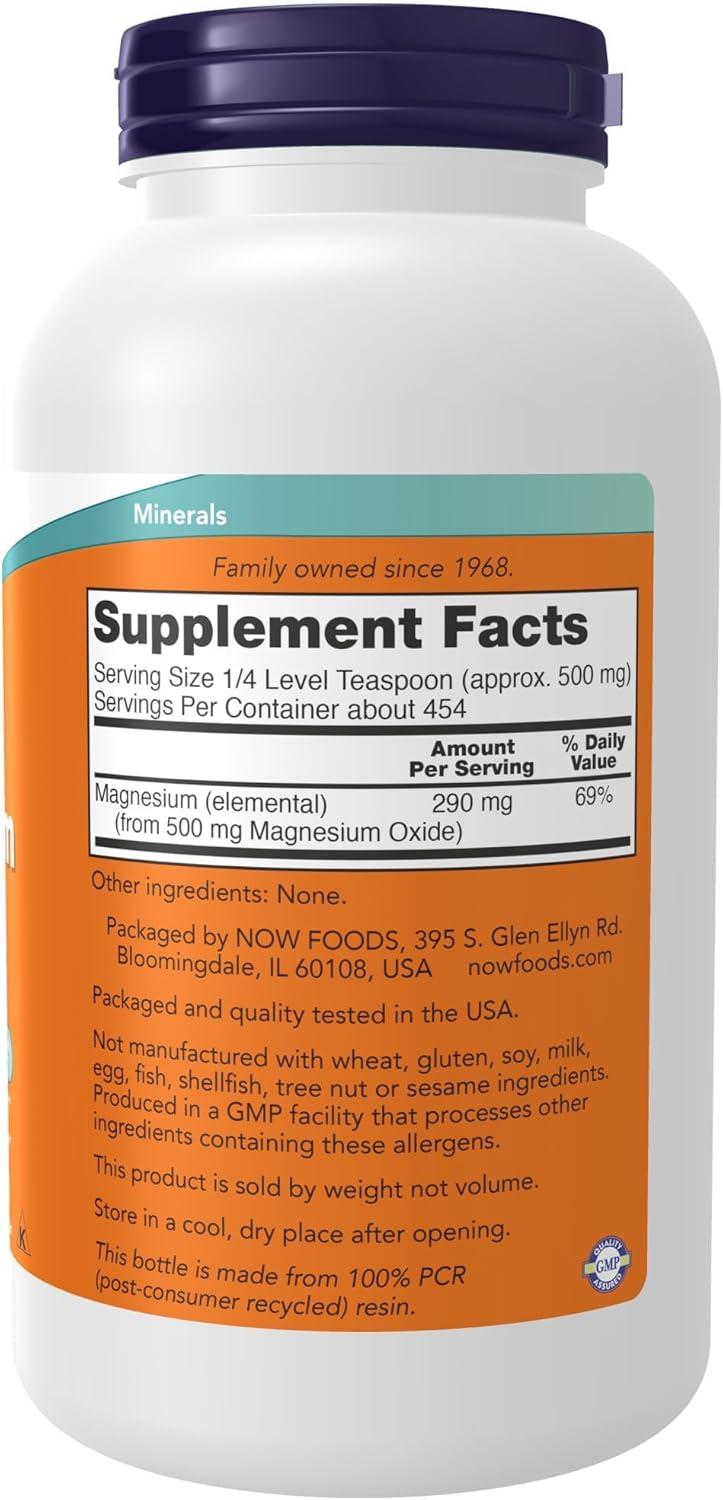 Magnesium Oxide Powder by Now Foods  -  8 oz Powder
