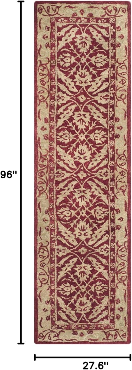 Anatolia AN583 Hand Tufted Indoor Runner Rug - Red/Ivory - 2'3"x8' - Safavieh