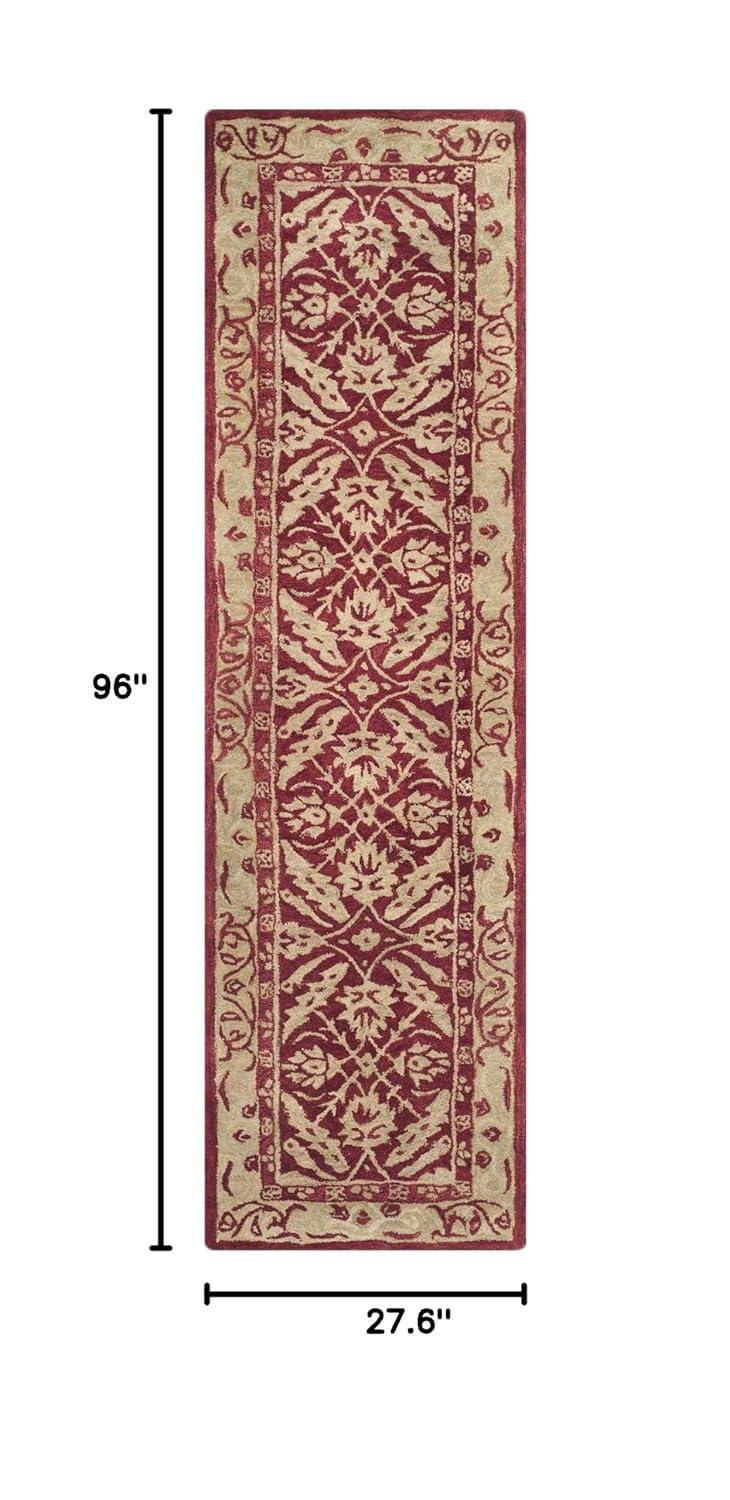 Anatolia AN583 Hand Tufted Indoor Runner Rug - Red/Ivory - 2'3"x8' - Safavieh