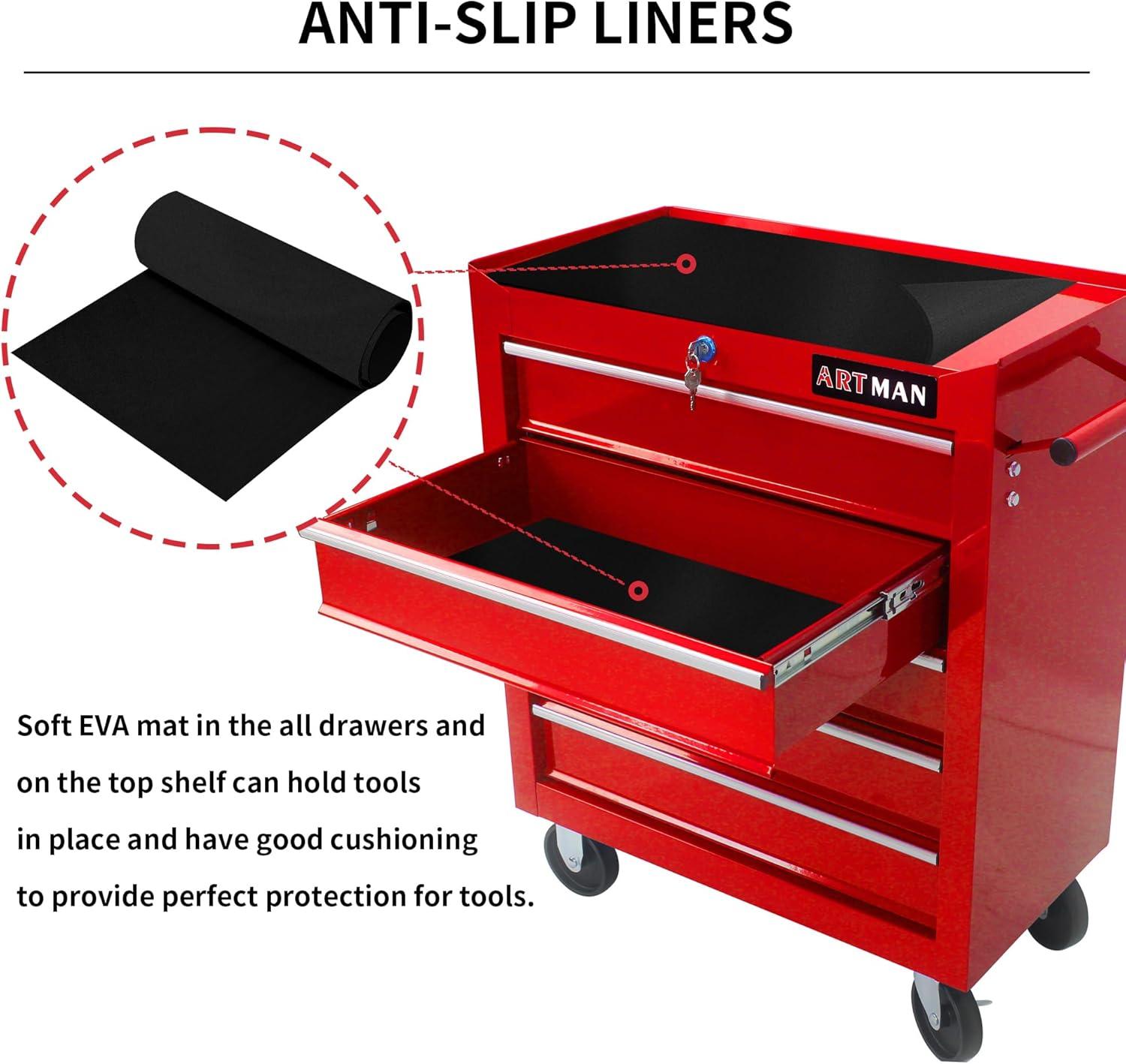 Yesurprise 12.99'' W 5 -Drawer Steel Job Site Storage with Wheels