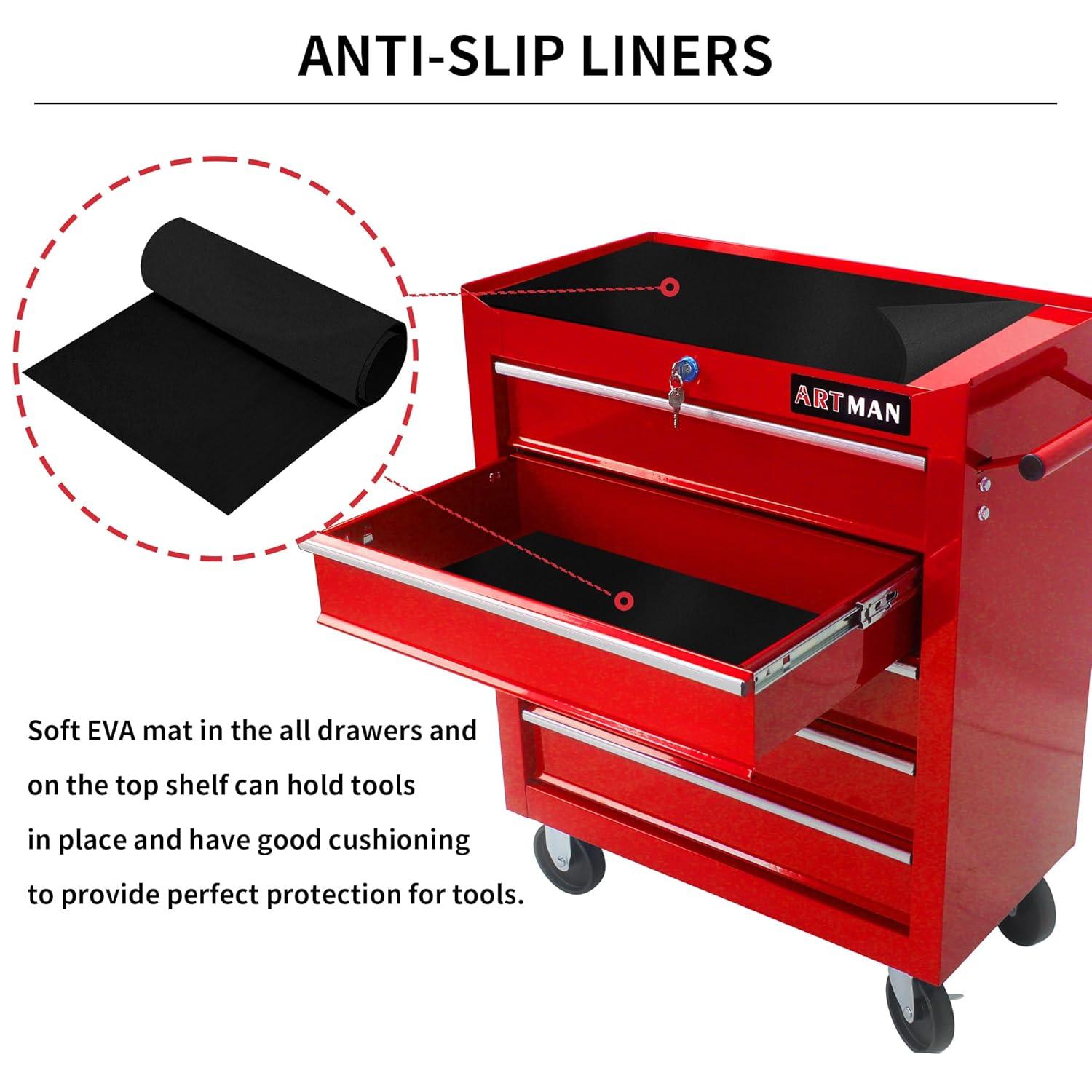 Yesurprise 12.99'' W 5 -Drawer Steel Job Site Storage with Wheels