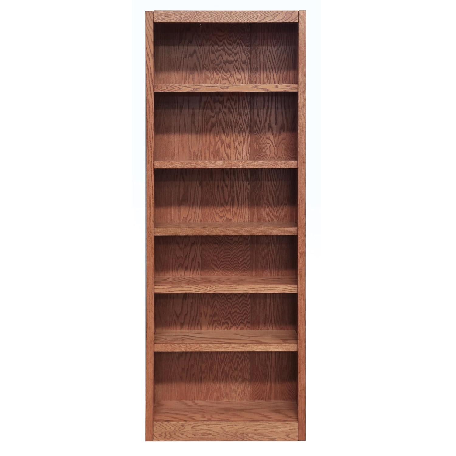 Concepts in Wood 6 Shelf Wood Bookcase, 84 inch Tall - Espresso Finish