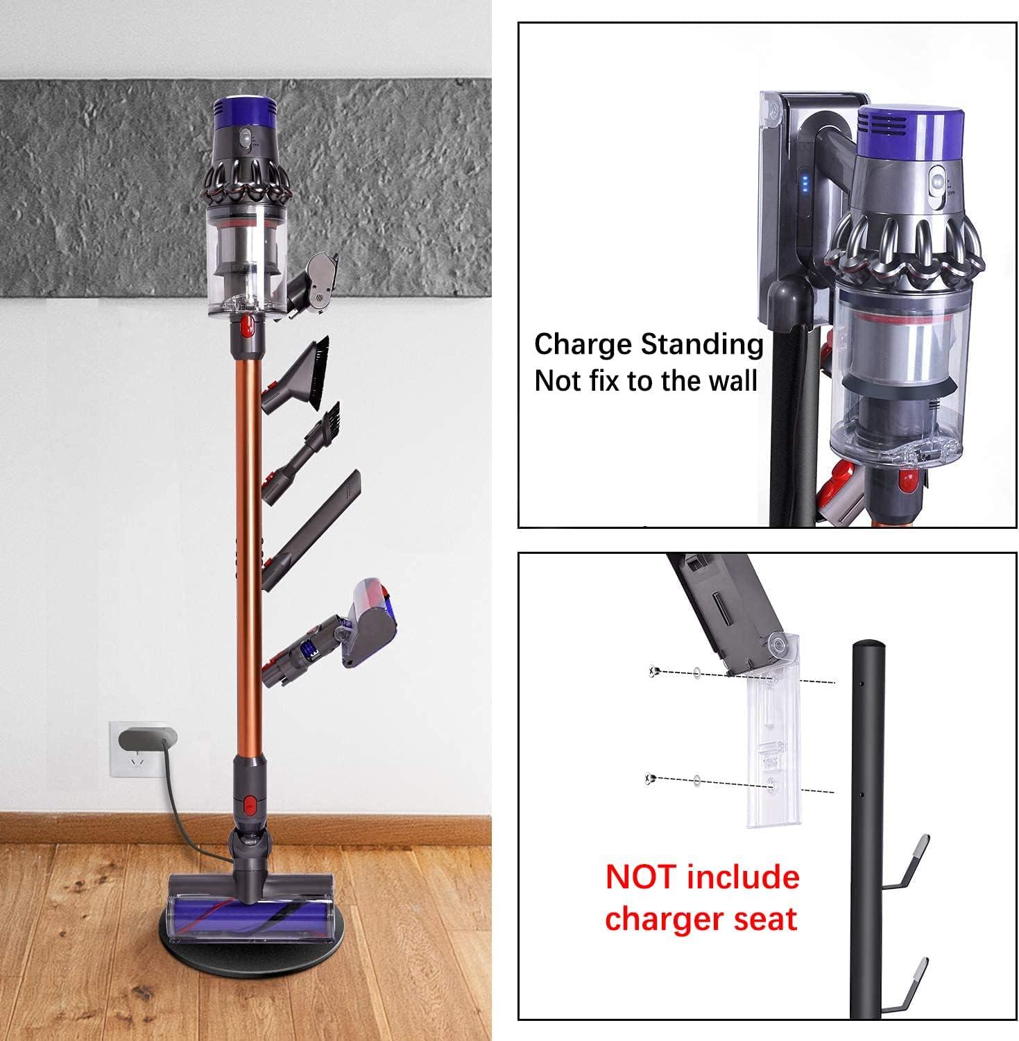 Docking Station Holder Freestanding Vacuum Stand Rack Compatible with V15 Detect, V11 V10 V8 V7 V6 Cordless Vacuum Cleaners, Floor Docking Station Metal Organizer Bracket with 6 Hooks