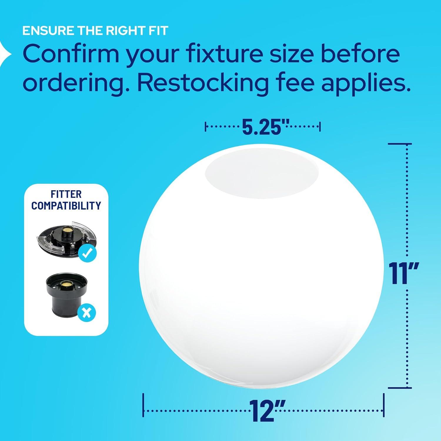 Solus Solus Prismatic Acrylic Sphere Globe with 5.25 in. Diameter Neckless Opening - No Fixture Included