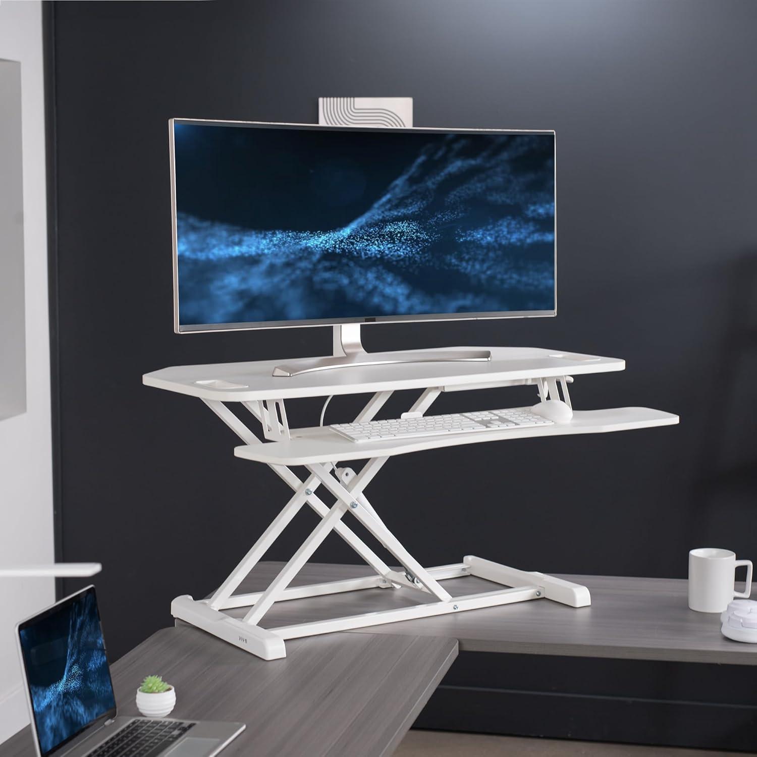 VIVO Height Adjustable Corner Desktop Monitor Riser 38" (DESK-V000KL series)