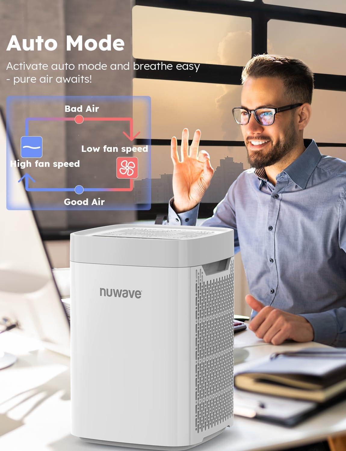 NuWave White and Gray HEPA Air Purifier for Large Rooms