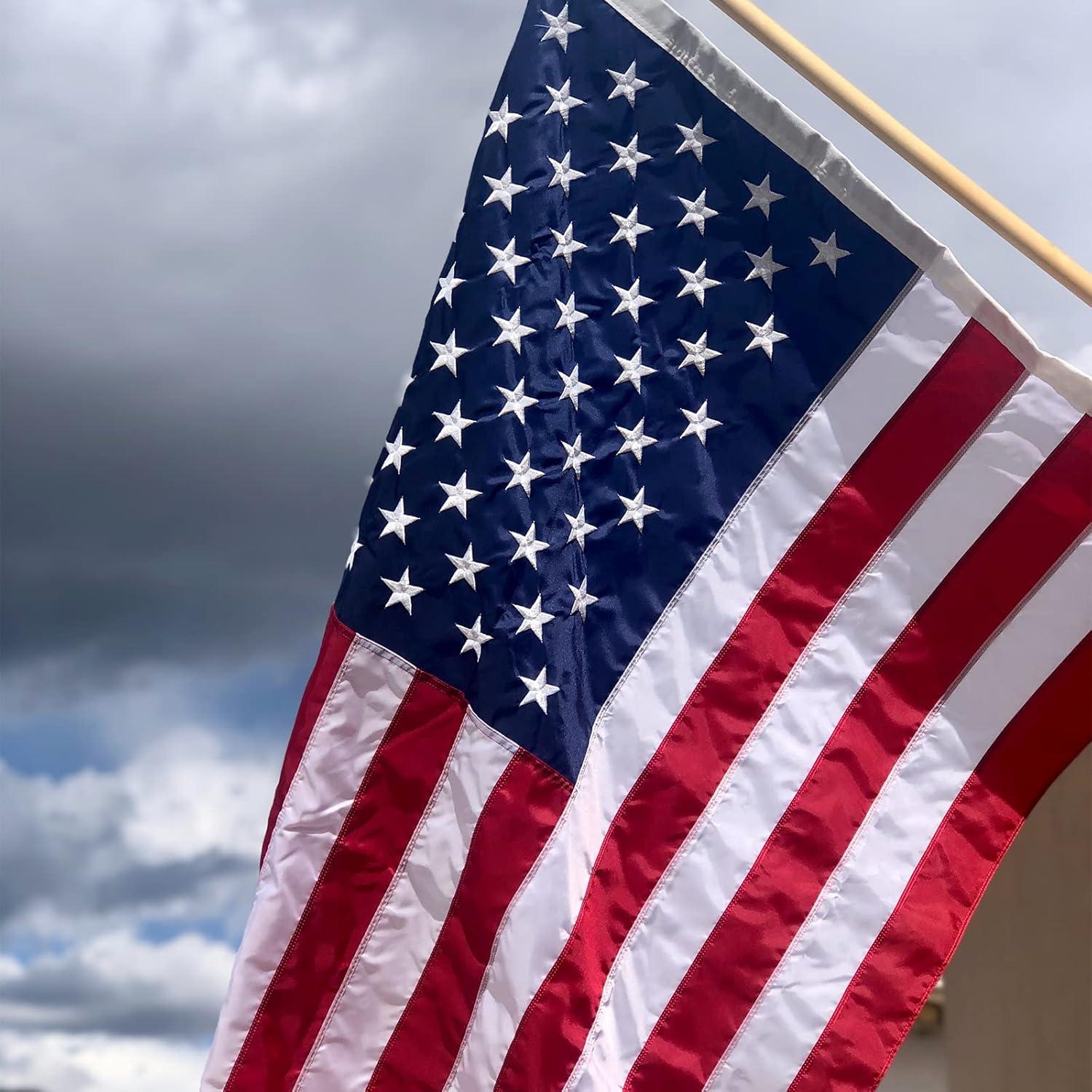 American Flags for Outside | American Flag | 3x5 American Flag -Heavy Duty Nylon Flags For Outside 3x5 Outdoor Flag with Embroidered Stars and Sewn Stripes 3x5 US Flag for High Wind