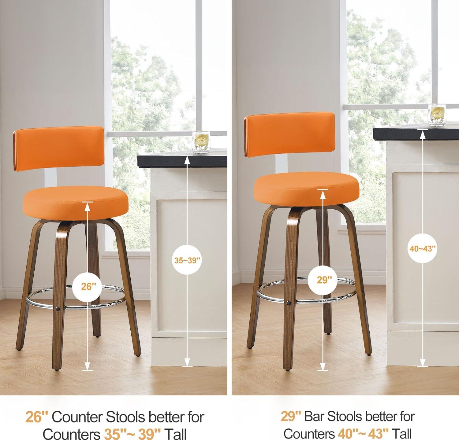 Swivel Upholstered Counter & Bar Stool (Set of 3)