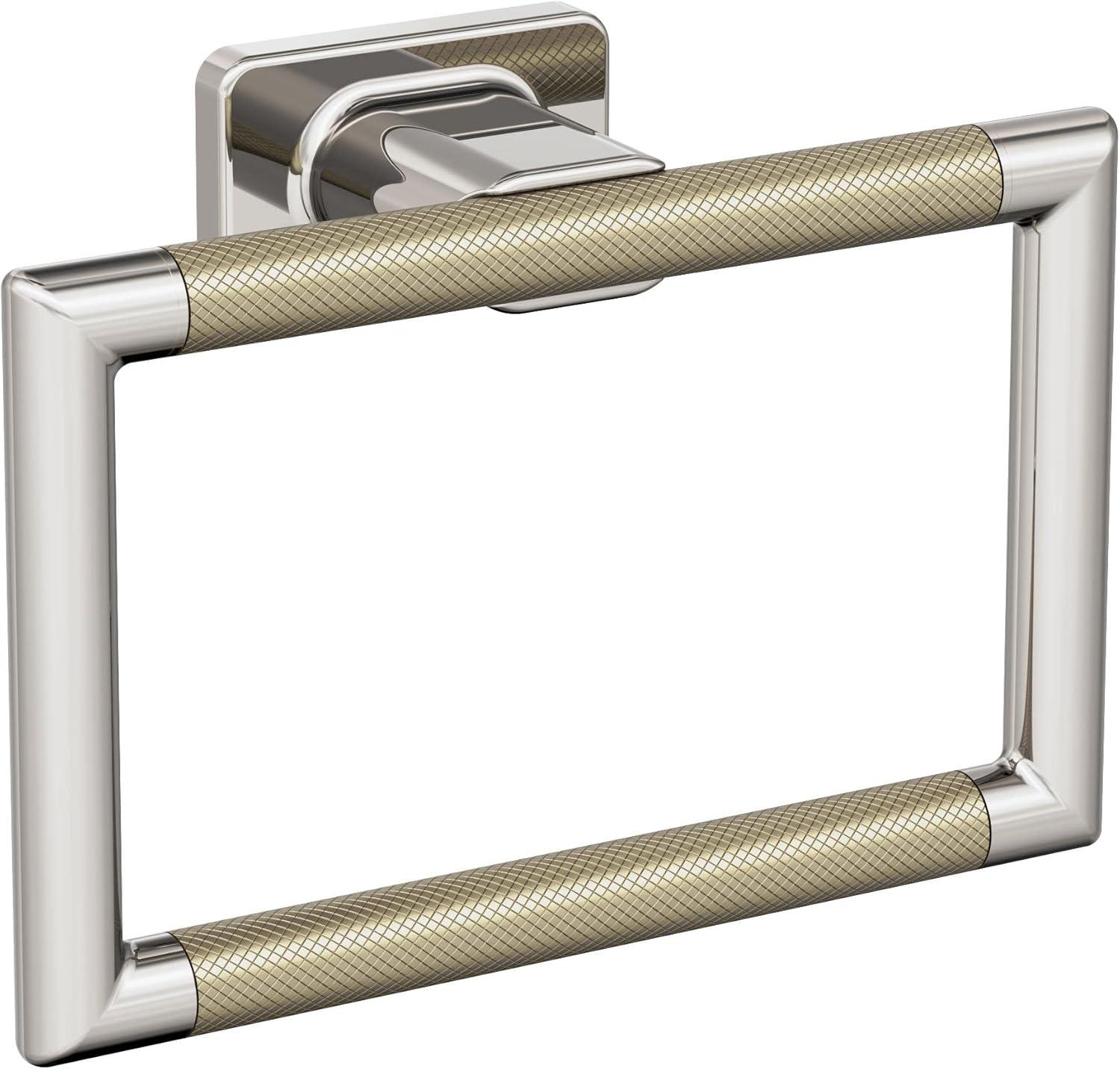 Polished Nickel and Golden Champagne Wall Mounted Towel Ring