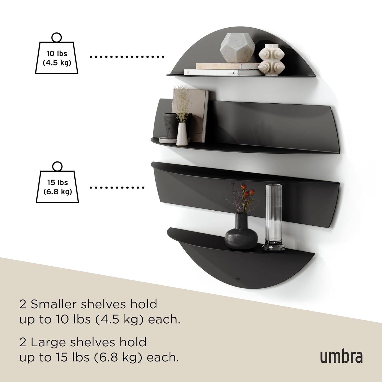 Umbra 4 Piece Circle Metal Floating Shelf