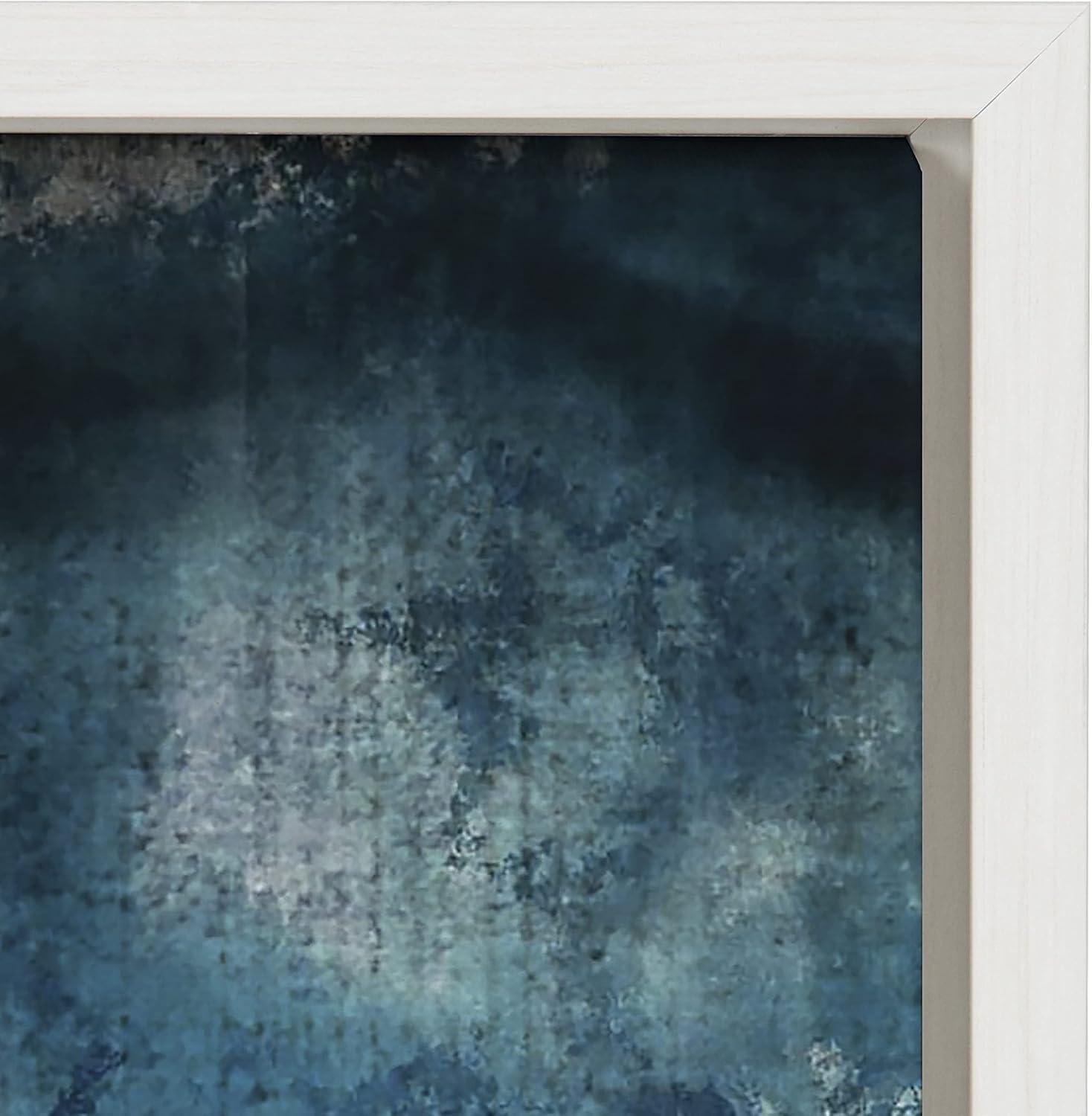 Kate and Laurel Sylvie Aqua Abstract 2 Framed Canvas by Amy Lighthall