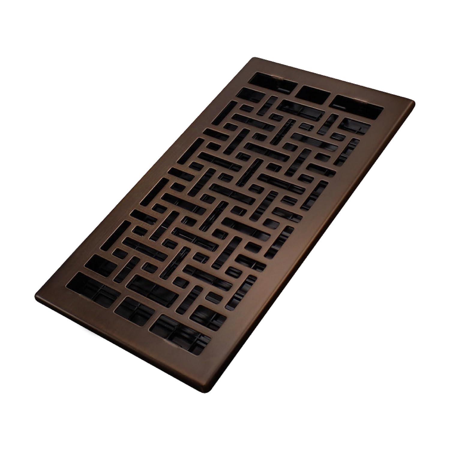 Decor Grates AJH612-RB Oriental Floor Register 6-Inch by 12-Inch Rubbed Bronze