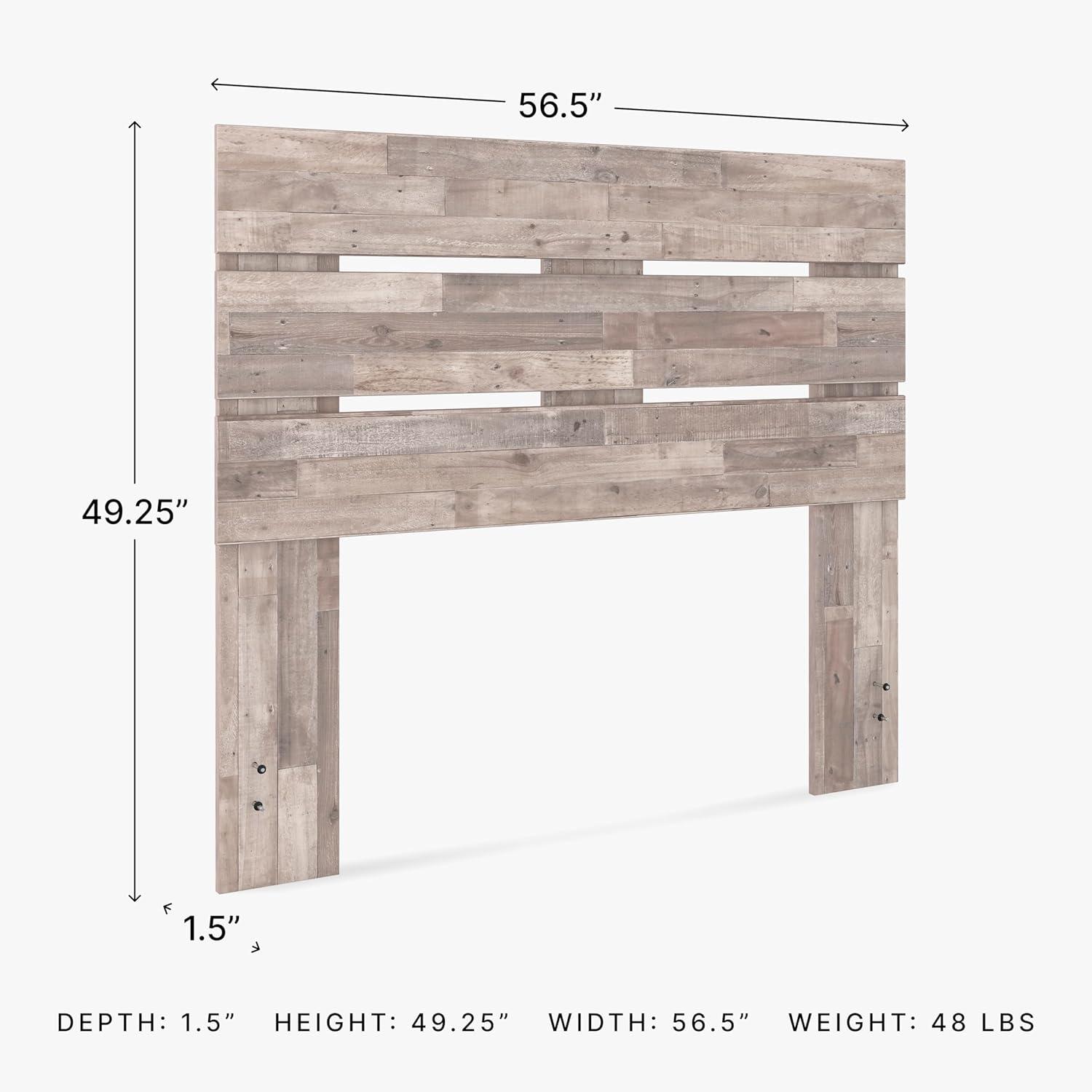 Full Neillsville Panel Headboard Whitewash: Beach Chic Urban Style - Signature Design by Ashley