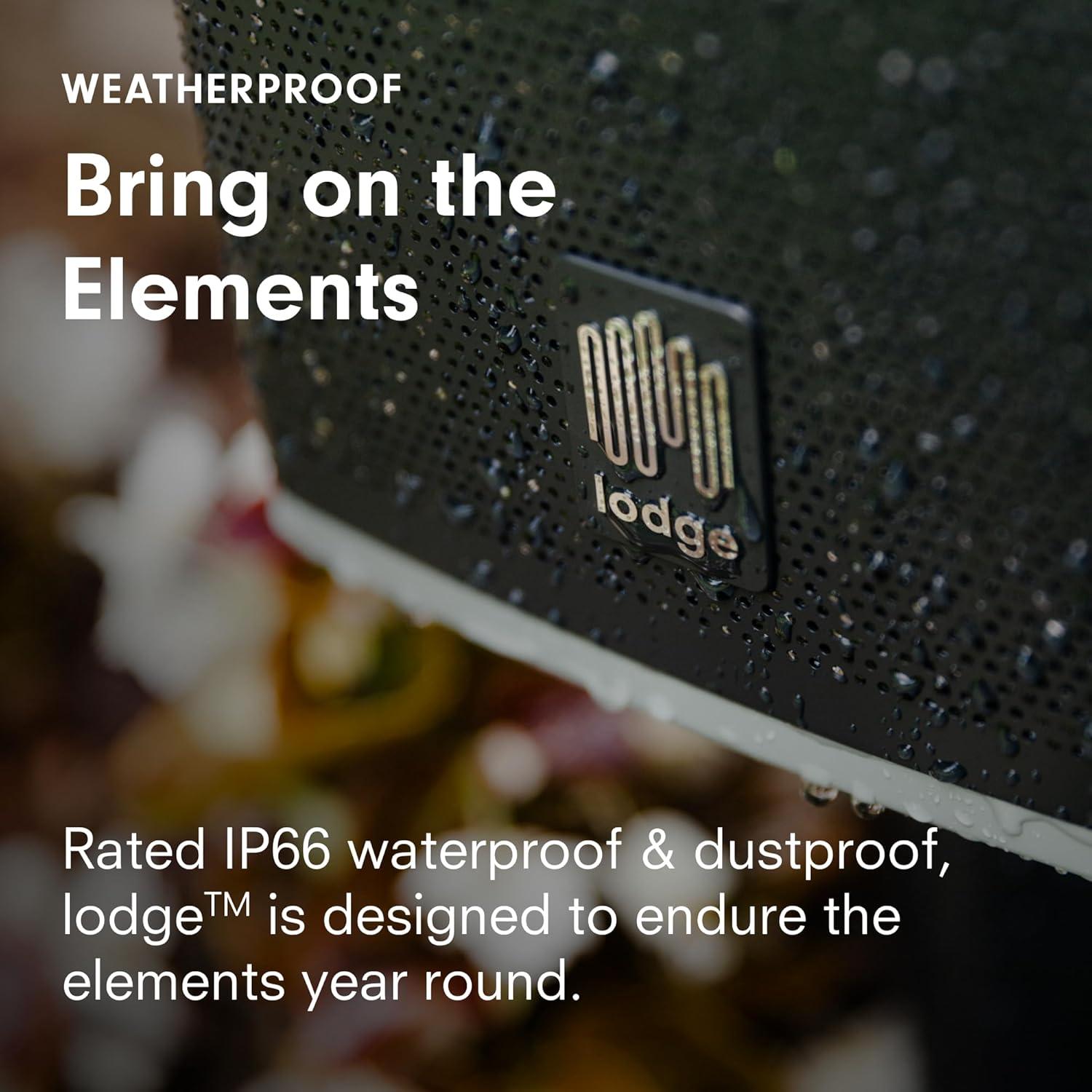 lodge Solar Powered Bluetooth Speaker for Home, Patio, Outdoors - Rugged, Portable Wireless Self Charging - Waterproof 30-Hour Battery Life - Link Up to 30 Speakers - Loud 50 Watt Amp