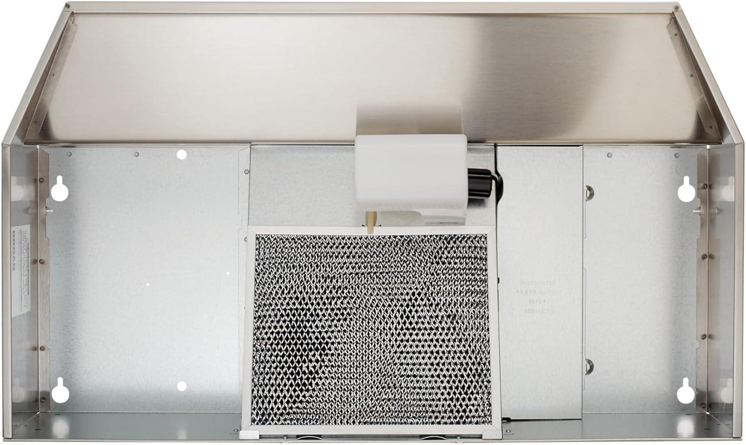413004 Non-Ducted Ductless Range Hood with Lights Exhaust Fan for Under Cabinet, 30-Inch, Stainless Steel