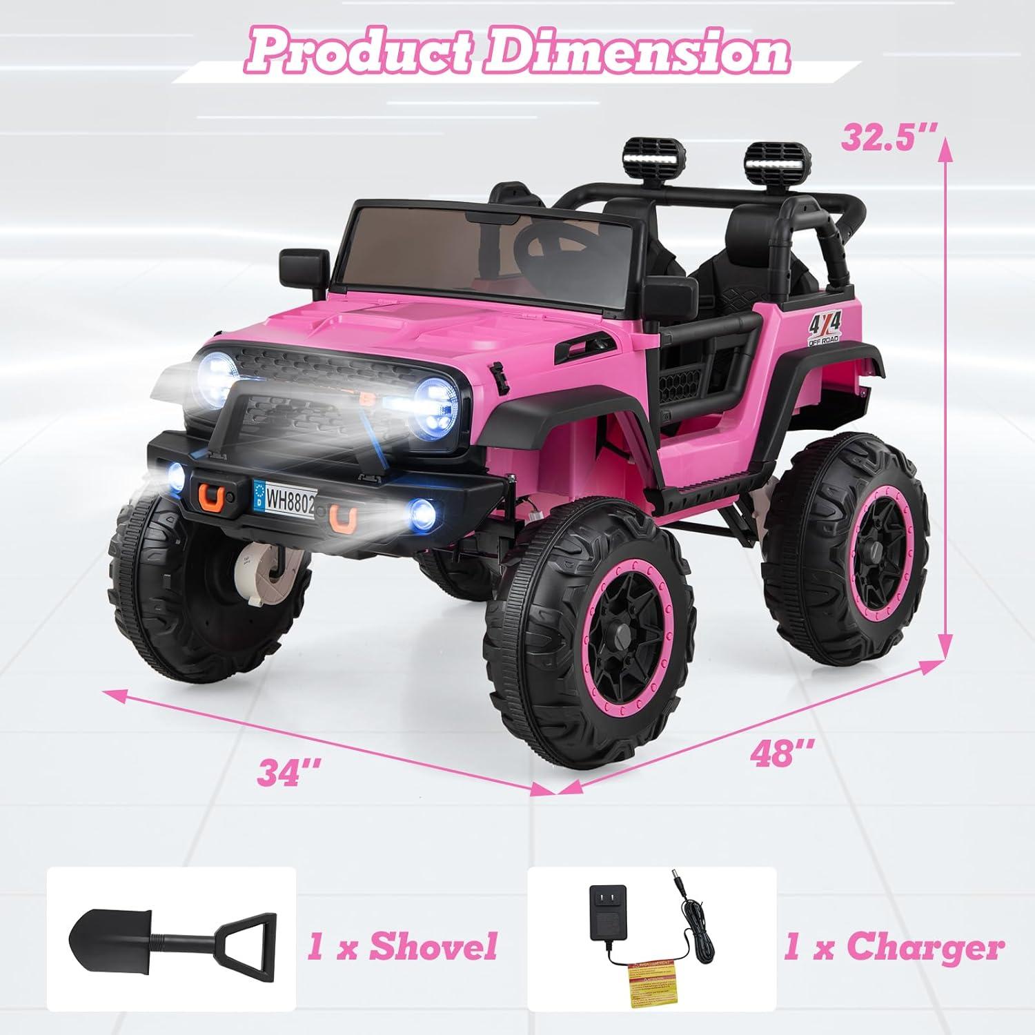 24V Pink 2-Seater Kids Ride-On SUV with Remote Control