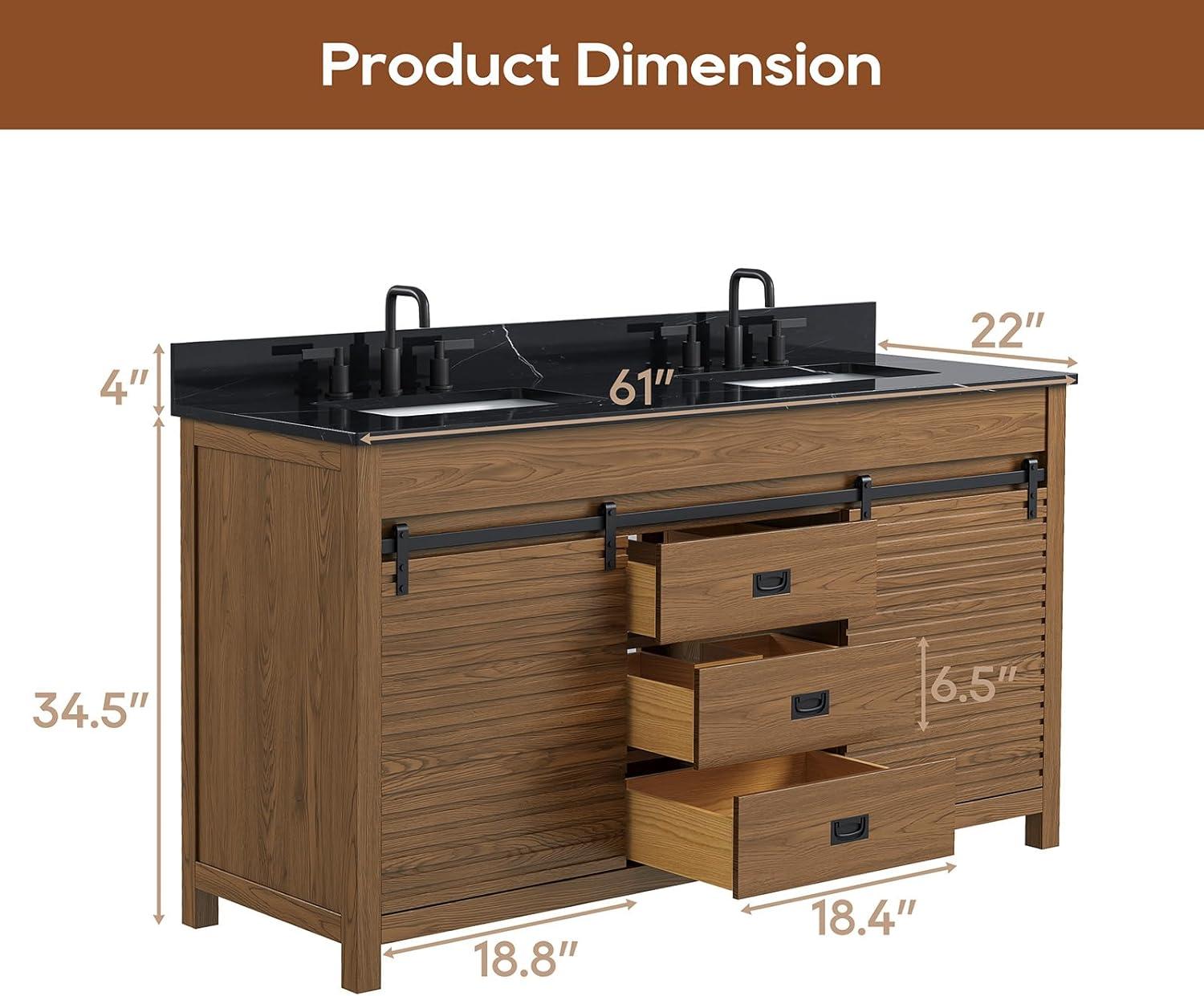 Richfield 60-inch White Painted Freestanding Double Sink Bathroom Vanity