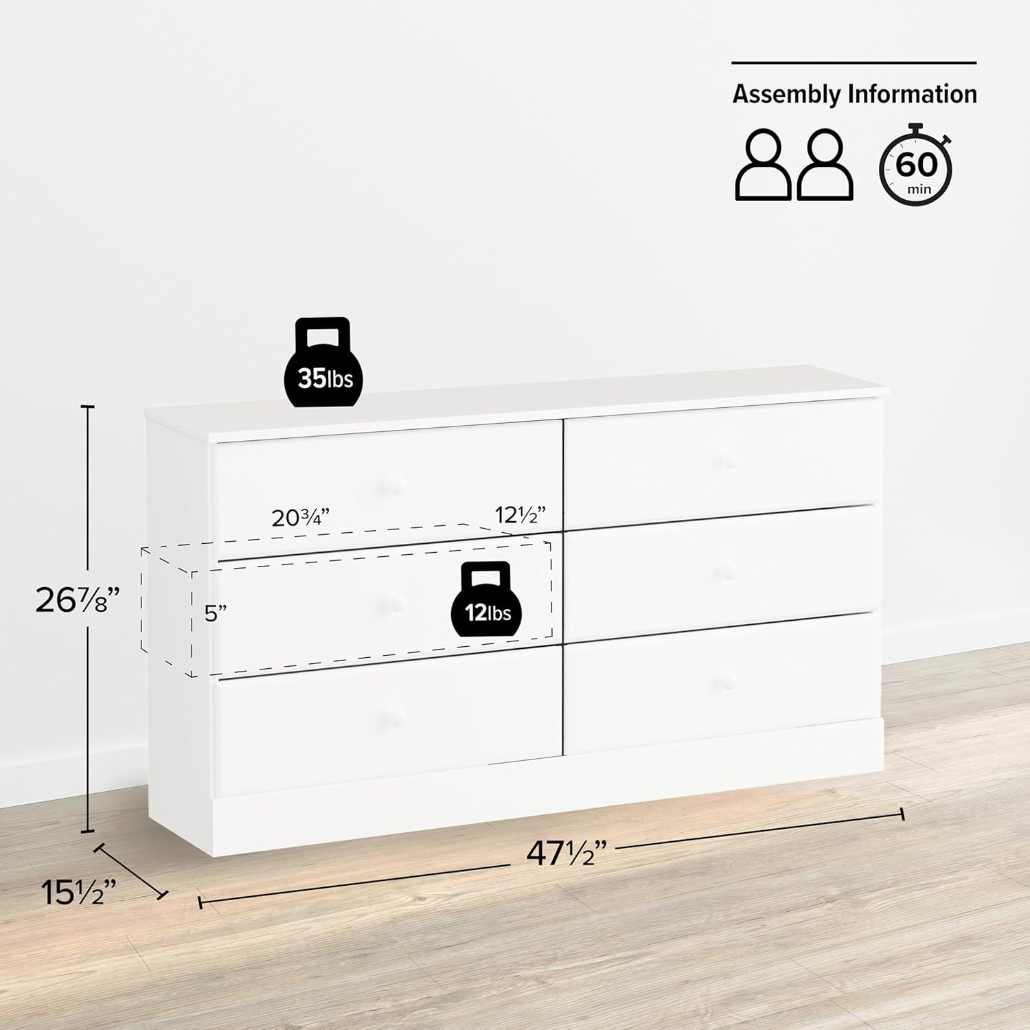 17 Stories Mcclarrie Simplistic 6 Drawer 47.5" W Double Dresser
